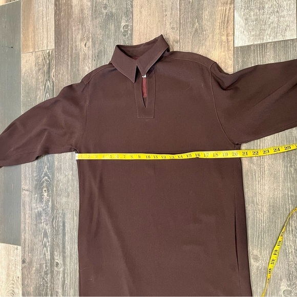 TOM & LINDA PLATT Brown Keyhole Short Dress Size 6 Vintage Classic Tunic Jersey - Picture 7 of 9